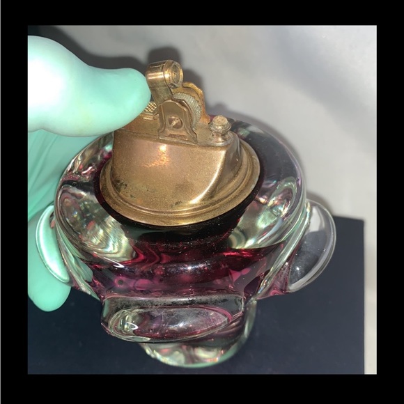 Vintage 1960’s hand blown amethyst & clear art glass cigarette starter - Picture 10 of 15